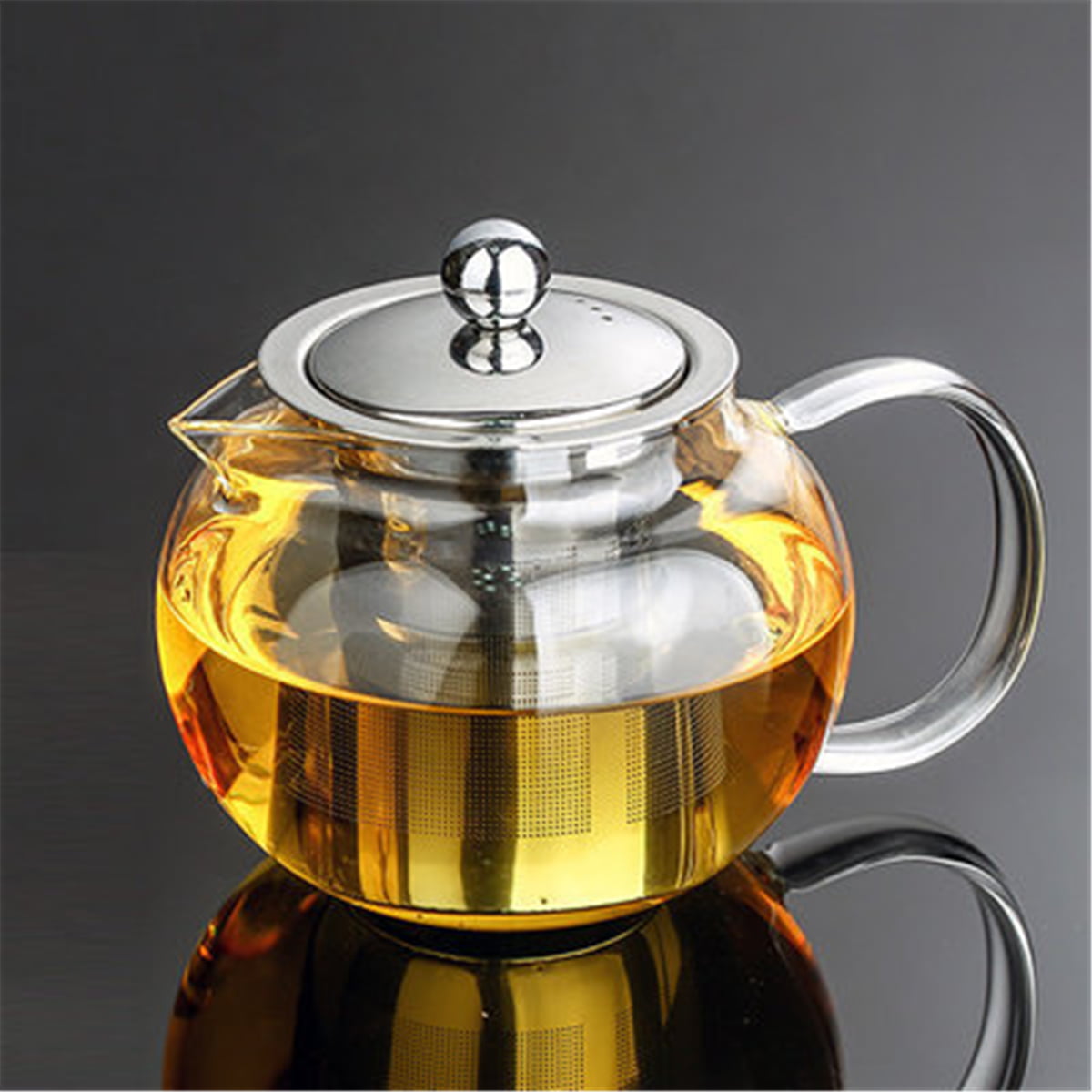 Small Glass Teapot For One Individual Tea Pot Clear Loose Leaf Steeper 8oz New 