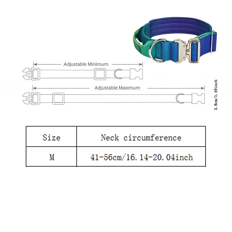 Comfort Control Tactical Triple Layer Dog Collar, Gradient Blue Green, M