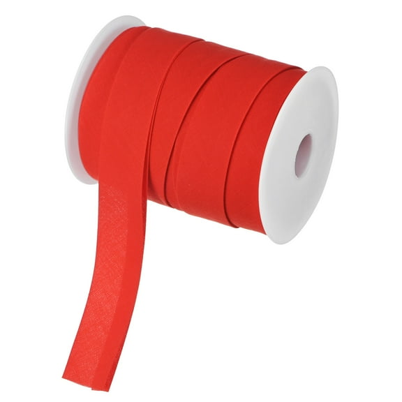 Double Fold Bias Tape , 1 Inch x 25 Yard Piping Trim Fabric Binding Tape for Sewing, Apply to Seaming, Hemming, Binding, Quilting, DIY Craft Accessories (Red)