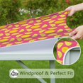 thumbnail image 6 of Yellow Lemon Fruit Slices Pink Pattern Square Fitted Tablecloth with Elastic Edge,Square Table Cover,Washable Elastic Table Cover for Home Kitchen Party Decor 36"x36", 6 of 6