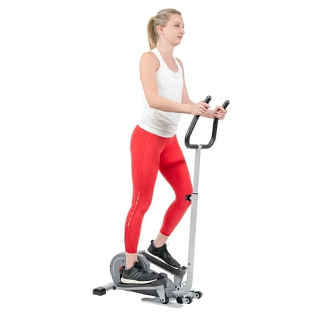 Sunny Health & Fitness Magnetic Standing Elliptical Machine with Handlebars