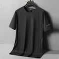thumbnail image 3 of Men's Thin Ice Silk Short Sleeve T-Shirt - Quick Drying, Breathable, Skin-Friendly, Lightweight Nylon Spandex - Casual Sports - Sizes L-XXXXXL, 3 of 5