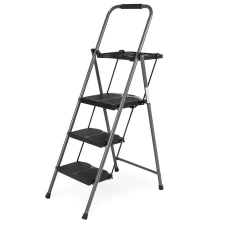 Best Choice Products Portable Folding 3-Step Ladder with Rubber Feet Caps, 330lb (Best Ladder For Painting)