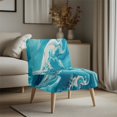 thumbnail image 3 of HELLHERO Blue-green Marble Pattern Elastic Bottom Stretch Elastic Bottom Armless Accent Chair Protector Non Slip Armless Accent Chair Cover for Armless Chair, 3 of 8
