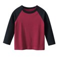thumbnail image 4 of REDARER Kids Long Sleeve Raglan Tee Crew Neck Color Block Pullover Soft Casual Top for Autumn Everyday Wear,8-9 Years, 4 of 4