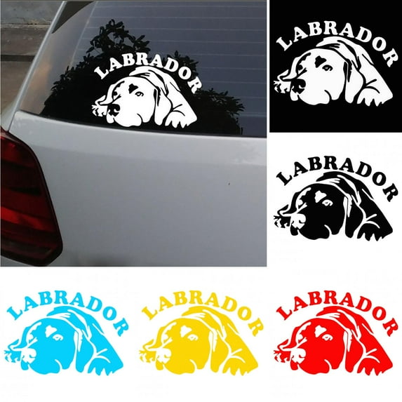 Walbest Universal Car Auto Vehicle Body Window Cute Labrador Dog Reflective Decals Sticker Decoration
