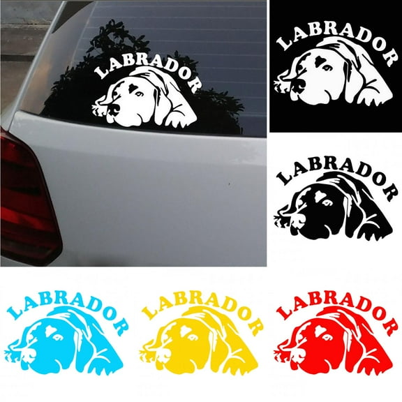 Walbest Universal Car Auto Vehicle Body Window Cute Labrador Dog Reflective Decals Sticker Decoration