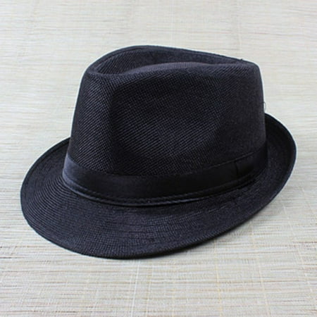Felt Gangster Hat Unisex Hard Felt Fedora Trilby Panama Jazz Gangster Hats Dancer Caps Funny Party Hats Dress Up Hats for Adults Costume Party Hats ()