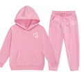 thumbnail image 4 of Kids Sweatsuits 2 Piece Outfits Boys Girls Hoodie and Jogger Pants Sets Long Sleeve Casual Fall Sports Clothes (9Y, Pink), 4 of 4