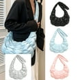 thumbnail image 2 of Womens Fashion Pleated Puffer Shoulder Bag Padded Quilted Solid Color Lightweight Crossbody Bag Zippered Purse Handbag, 2 of 2
