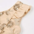 thumbnail image 6 of Rohuuque Elegant Girls Dress Satin Sleeveless Floral Embriodery Party Gowns 3-4 Years Beige, 6 of 9
