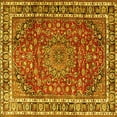 thumbnail image 1 of Ahgly Company Machine Washable Indoor Square Persian Yellow Traditional Area Rugs, 4' Square, 1 of 4
