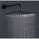 thumbnail image 2 of Regadera Cuadrada 20cm Negra Acero Inox Con Tubo 40cm Modelo Negro, 2 of 4