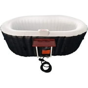 Inflatable Hot Tub Spa | Personal High Powered Jetted Bubble | 145 Gallon - 2 Person | Oval | Blk And White