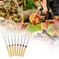 thumbnail image 3 of Fourchettes de Barbecue en Acier Inoxydable en Forme de U Réglables pour camping et Cuisine Extérieure, Ustensile de grill Rétractable avec Poignée en Bois, 3 of 5
