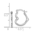 thumbnail image 2 of 10K White Gold Earring Hoop Women'S 16 mm 13 Hollow Heart Shaped Earrings, 2 of 2
