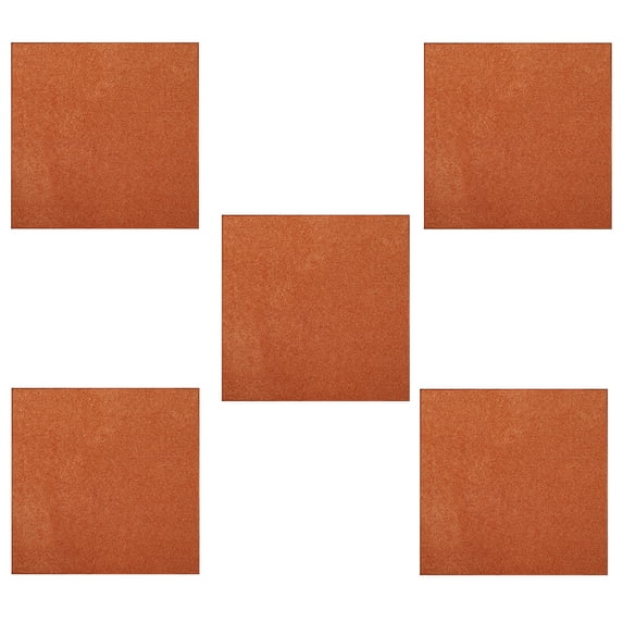 Furnish My Place Modern Plush Solid Orange Color Rug - Pets and Kids Friendly Rug, Indoor/Outdoor Mat, Area Rugs Great for Kids, Pets, Event, Living Room, Made in USA, 2' x 2' Square - Set of 5