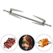 OUNONA  2 Pcs Roasting Rotisserie Spit Silver Chicken Forks High Temperature Resistant