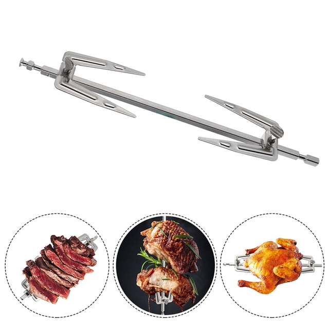 WEUVEB 2 Pcs Fourchettes de Rôtissoire pour Cuisson BBQ en Acier Inoxydable pour la Maison