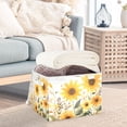 thumbnail image 3 of Yayeee Collapsible Cube Storage Bin with Lid Fabric Closet Decorative Basket with Handles, Beige Sunflowers, 3 of 7