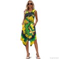 thumbnail image 4 of HELLHERO Sleeveless Sundress with Butterfly Print, Asymmetric Hem Midi Dress for Casual Work and Holiday Wear, 4 of 8