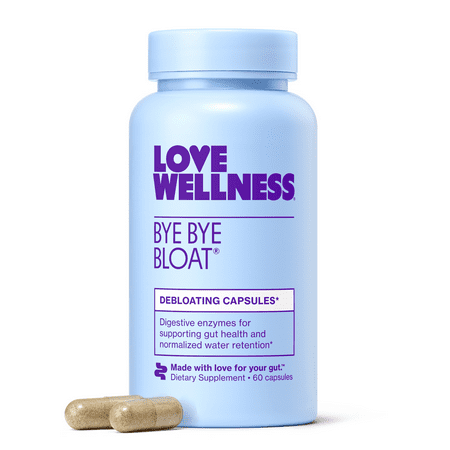 Love Wellness Bye Bye Bloat, Debloating Capsules, 60ct
