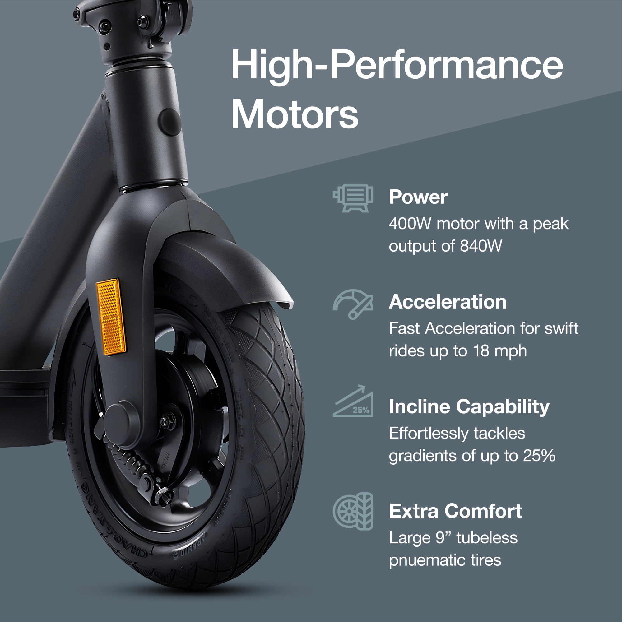 VMAX VX5 Pro GT Swiss Engineered Electric Scooter, 840W, 22-Mile Range, IPX6 Water Resistant