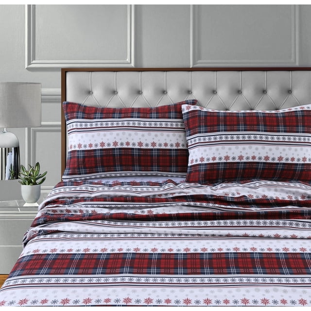 Sábanas de franela Tribeca Living Cal King, 100% algodón, 170 g/m²