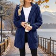 thumbnail image 4 of adaychics Long Fleece Coat Women Oversized Solid Color Cardigan Long Warm Winter Hoodie Coat for Dating Streetwear, 4 of 7