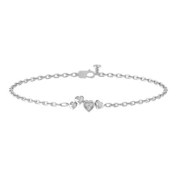 ARAIYA JEWELRY 10k White Gold Diamond Bolo Bracelet (1/20 Cttw, I-J/ I2-I3), 7"