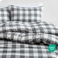 thumbnail image 5 of Bare Home Luxury Duvet Cover and Sham Set - Premium 1800 Collection - Ultra-Soft - Full, Plaid - Heathered Charcoal, 3-Pieces, 5 of 7