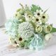 thumbnail image 4 of Billuyoard 2020 nueva de flores de Rosa artificiales escritorio ramo de rosas decorativo fiesta de boda Flores artificiales blanco verde PC 1, 4 of 6