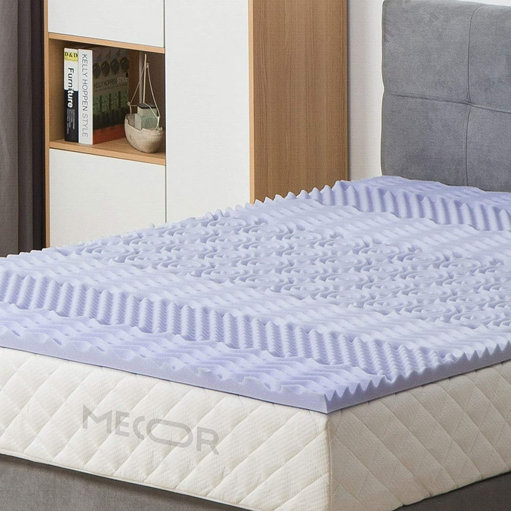 2 Inch 2" Mattress Topper, 7 Zones Lavender Infused Memory Foam