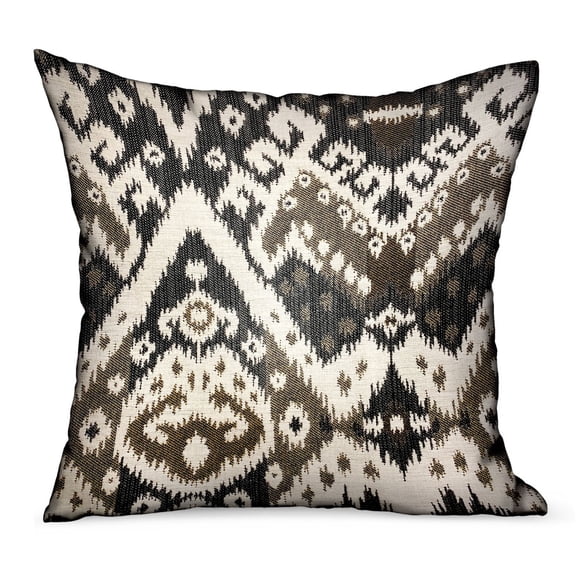 Plutus Amare Dream Brown Ikat Luxury Outdoor/Indoor Throw Pillow