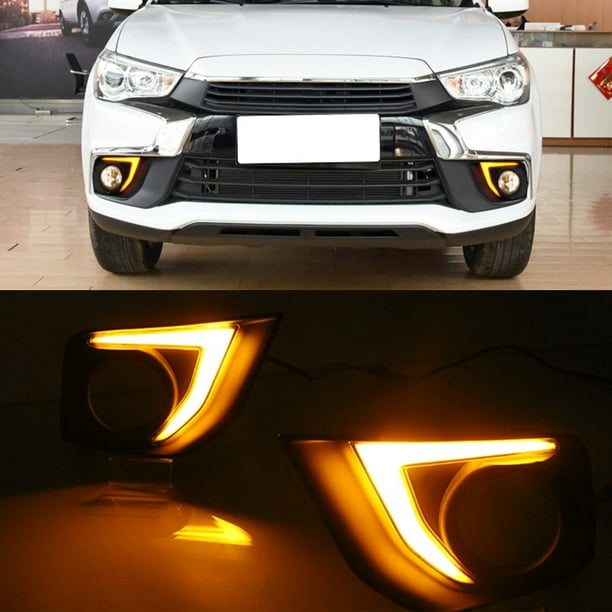 Luces Antiniebla LED DRL Blanco Xenón 6000K Para Mitsubishi Pajero, Outlander, ASX, L200 - Reemplazo Directo, 2 En 1