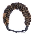 thumbnail image 2 of DIGUAN Messy Wide 2 Strands Synthetic Hair Braided Headband Elastic Stretch Headband (Chocolate Toast), 2 of 4