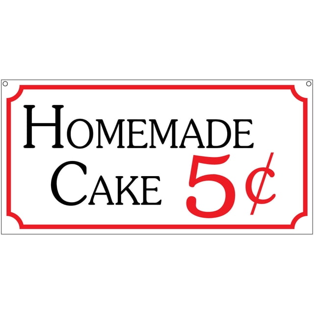 Homemade Cakes 5c- 6x12 Aluminum Retro Bakery Fair Food Bar sign ...