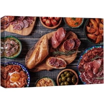 Wall26 Canvas Print Wall Art Charcuterie Deli Meat Board Print Kitchen & Cooking Food Photography Wall Decor Modern Art Realism Decorative Unframed for Restaurant, Living Room - 16"x24"