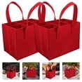 thumbnail image 1 of FUTUREORYY 2Ud Bolsa Tote De Fieltro Para Vino Con Compartimentos Y Asa Resistente Roja, 1 of 6