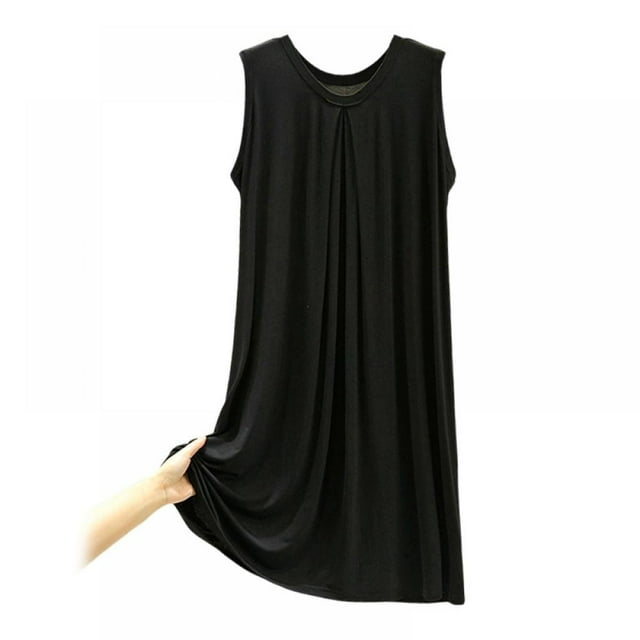 MesaSe Chemise de Nuit Sans Manches en Modal pour Femmes, Robe de Nuit d'Été, Camisoles Unies