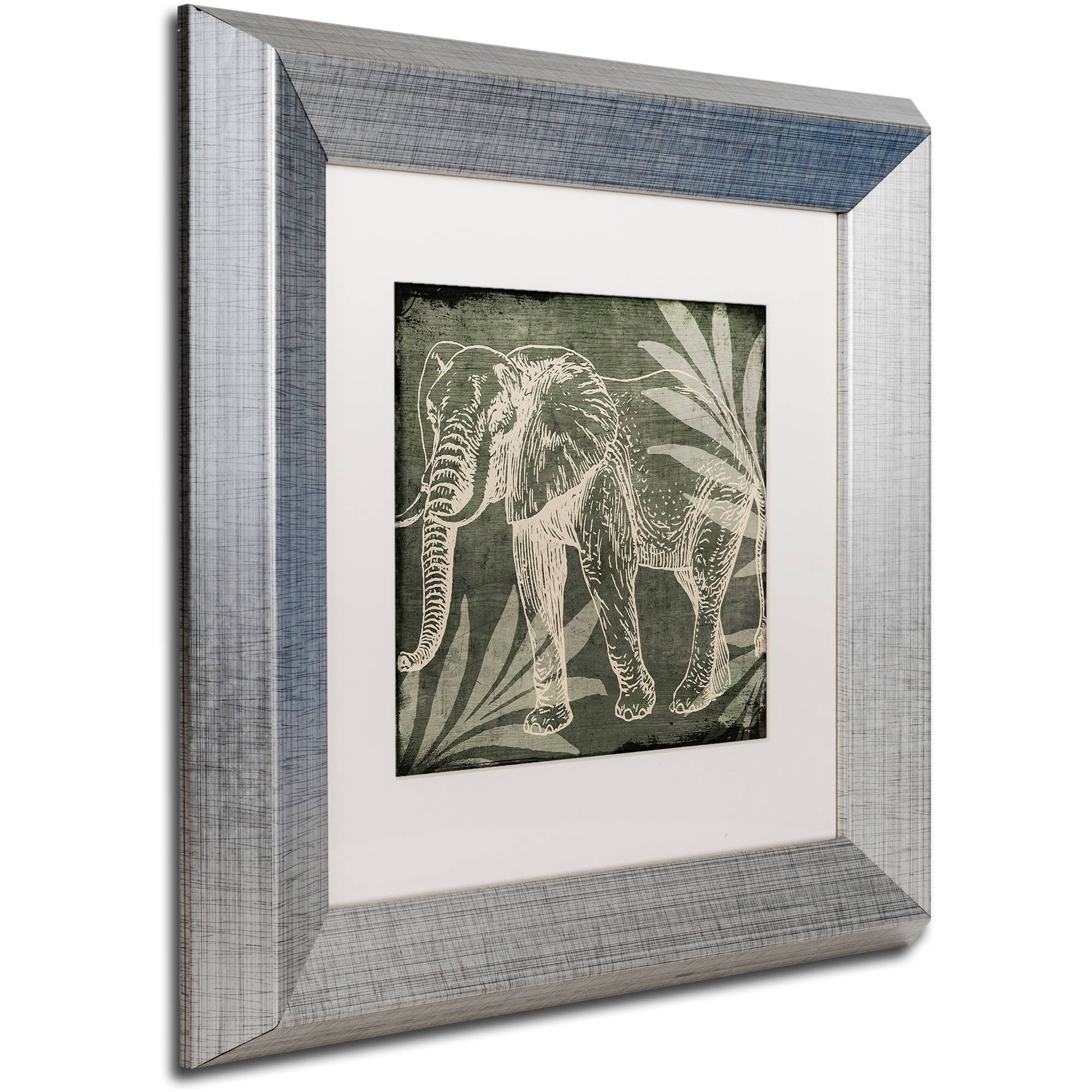 Trademark Fine Art "Elephant 1" Canvas Art by Color Bakery White Matte, Silver Frame