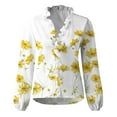 thumbnail image 4 of Cyber&Monday Deals Dyegold Womens Tops Dressy Casual Womens Summer Tops Long Sleeve Fashion Floral Ruffle V Neck Blouses Plus Size Shirts for Work Business Casual T Shirts, 4 of 5