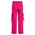 thumbnail image 5 of felwors Baggy Cargo Pants Women Casual High Waisted Parachute Pants Drawstring Loose Hip Hop Wide Leg Pant Y2K Hot Pink, XXXXXL, 5 of 6