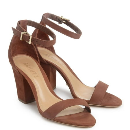 Schutz - Schutz Women's Jenny-lee Rust Brown Mid-block Heel Strappy City Sandal - Walmart.com