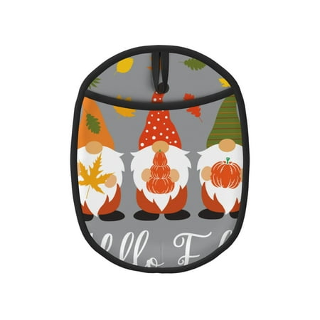 

Lukts Hello Fall Gnomes Print Silicone Pot Mat Mitten With Hanging Loop Heat Resistant Oven Mitts Non-Slip Bbq Baking Smoking Potholders