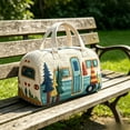 thumbnail image 4 of Vintage Patchwork Quilted Travel Bag Printed Quilted Duffle Bag With Strap,Printed Retro Weekender Luggage Retro Style For Everyday Travel, 4 of 8
