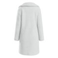 thumbnail image 7 of KICILVS Long Sherpa Jacket Women Fuzzy Button-Down Coat with Pockets Notched Collar Warm Winter Outerwear for Casual, 7 of 7