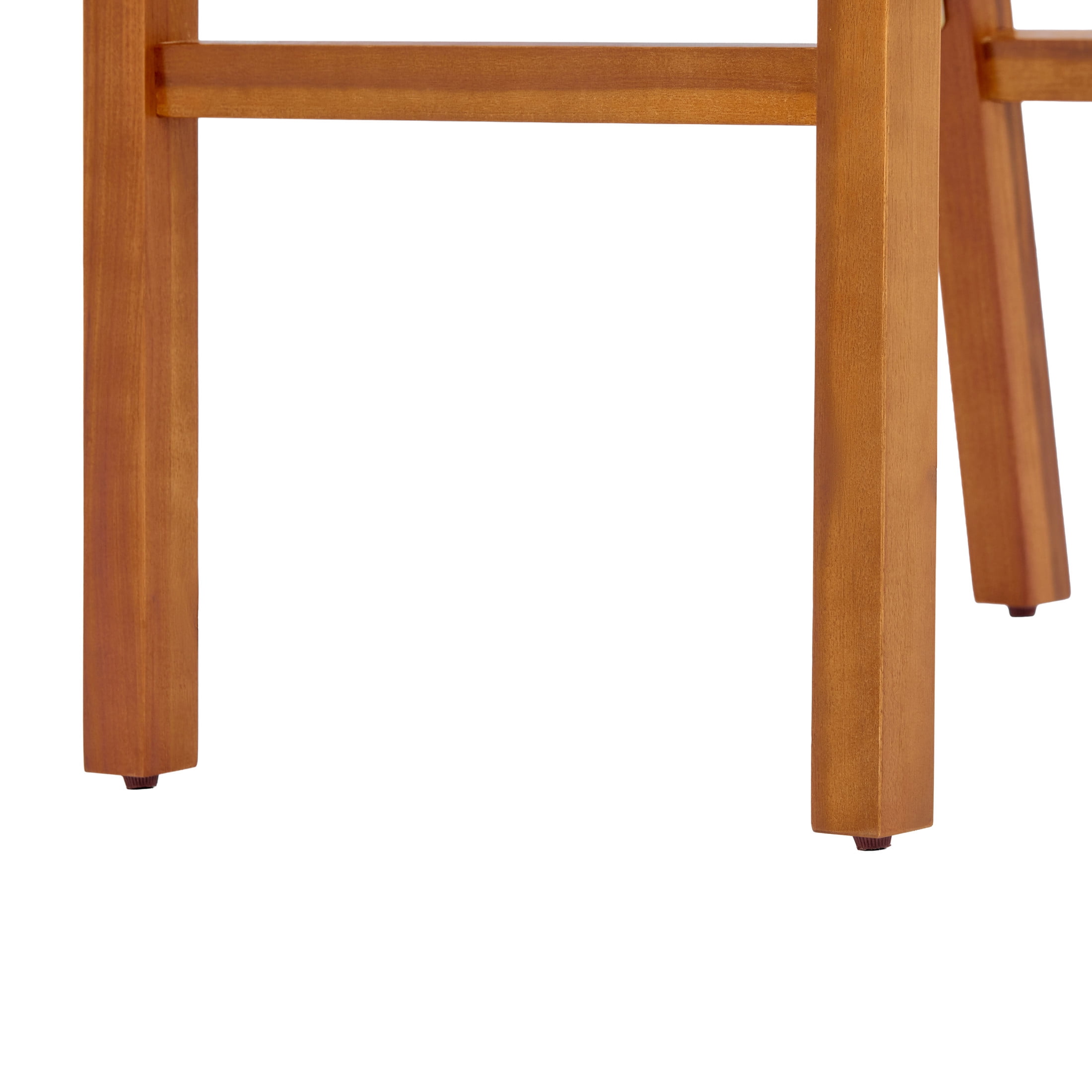 Christopher Knight Home 46"H Wooden Rope Back Outdoor Bar Height Dining Chair Set of 2, Teak+Black