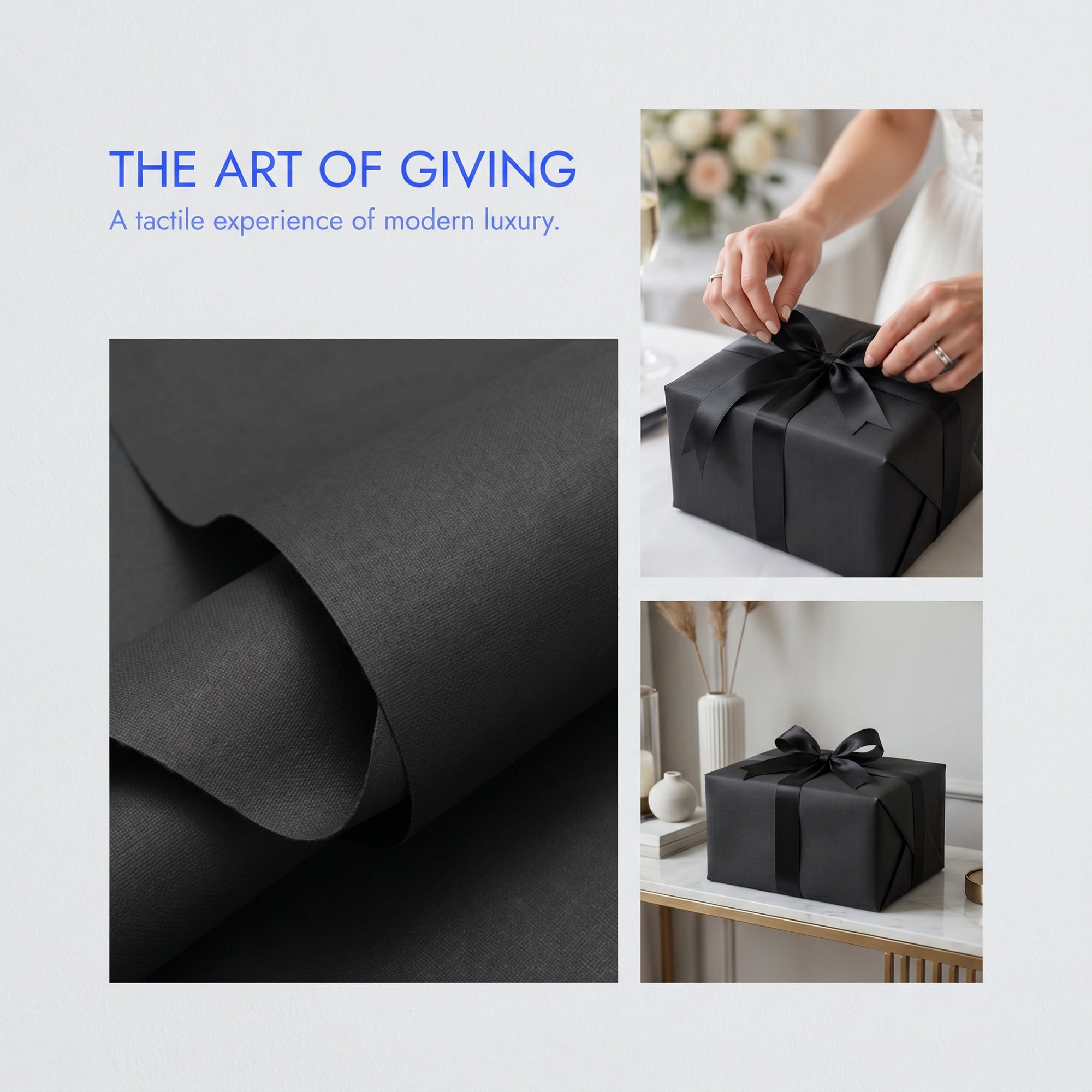 Unique Bargains Heavyweight Wrapping Paper for Gifts and Presentations Black 39.4" x 27.6"