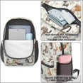 thumbnail image 4 of Multicolor Cat and Flower White Pattern 17" Waterproof Oxford School Backpacks for Teens, S-Shape Padded Straps, for School, Travel, Hiking, Camping, 4 of 5